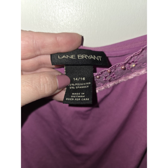 Lane Bryant Cami Y2k Sequin Spaghetti Strap Pink Size 14/16 - Picture 4 of 11